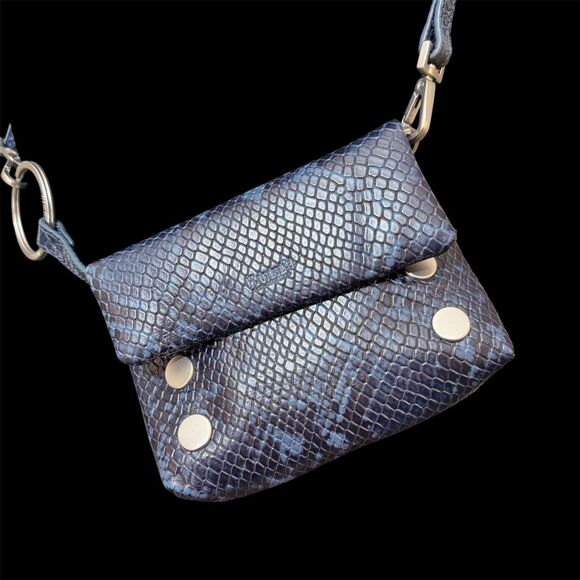 Hammitt VIP Mini French Navy Snake Convertible Belt Bag Crossbody
